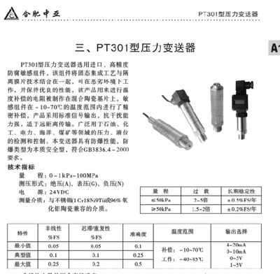 PT301压力变送器